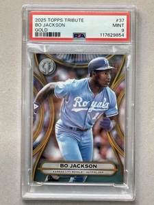 2025 Topps Tribute - Gold 19/75 Bo Jackson #37 KC Royals PSA 9 POP 1 - Picture 1 of 2