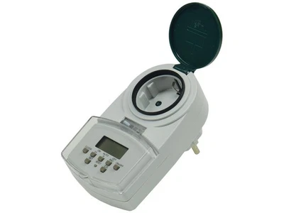 digitale Wochen Zeitschaltuhr für außen +  innen IP44 max. 2000 Watt Garten LED - Bild 1 von 4