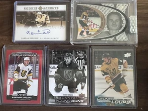 Kaedan Korczak 5 Card Rookie Auto Lot /65 Clear Cut Jeunes Loups Golden Knights - Picture 1 of 4