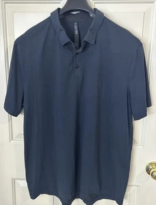 Lululemon Athletica Short Sleeve Polo Shirt Dark Navy Athleisure Men's 2XL - Picture 1 of 7