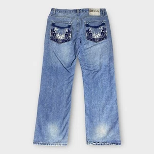 Jeans vintage Phat Farm 38x32 larghi ricamati centro commerciale Y2K skater grunge pinkman - Foto 1 di 19