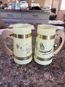 Vintage MCM Siesta Ware TIKI BAR GLASS MUGS Island Mid Century Hawaiian - Picture 1 of 4