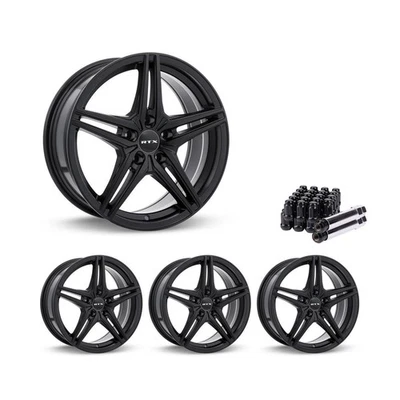 Set of 4 15" Black Alloy Wheel Rims 5x114.3 fits Honda Accord, RTXXK 5Lug - Image 1 of 4