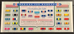HOME FRONT Blotter WWII Nastri di servizio JD Christian Engineers SF ottime condizioni - Foto 1 di 3