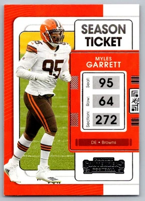 2021 Panini Contenders Red Zone Ticket Myles Garrett Cleveland Browns #23 - Image 1 of 2
