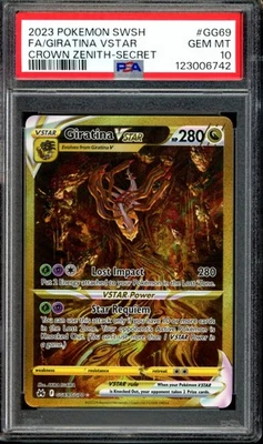 PSA 10 GEM MINT Giratina VSTAR GG69/GG70 Gold Alt Art Crown Zenith Pokémon - Image 1 of 3