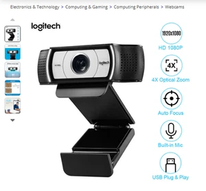 47% zniżki - Kamera internetowa HD Logitech Pro C930 1080p NOWA NIEOTWARTA W PUDEŁKU Sugerowana cena detaliczna 75 £ (logi) - Zdjęcie 1 z 7
