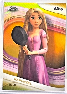 2025 TOPPS DISNEY CHROME RAPUNZEL #/50 GOLD REFRACTOR #10/50 TANGLED - Picture 1 of 2
