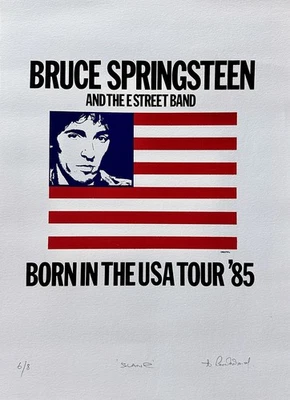 Bruce Springsteen print memorabilia, 40 cm x 50 cm, 1985 Slane Ireland concert - Image 1 of 2