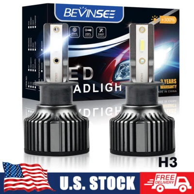 2x H3 LED Fog Light Bulbs Conversion 6000K for Nissan Frontier 2001 2002 Bright - Image 1 of 4
