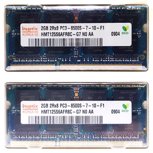 Kit RAM 4GB (2x2GB) SODIMM DDR3 1066MHz PC3-8500S CAS 7 Hynix HMT125S6AFR8C - Foto 1 di 1