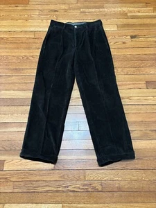 Nautica Mens Rigger Corduroy Pants Size 32x32 Green Pleated Straight Leg Cotton - Picture 1 of 7