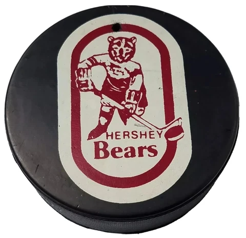 HERSHEY BEARS VINTAGE AHL INGLASCO HOCKEY PUCK HOLE THRU IT! VICEROY CANADA Cover
