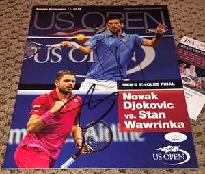NOVAK DJOKOVIC STAN WAWRINKA SIGNED US OPEN DAILY MAGAZINE JSA AUTOGRAPH PROGRAM - Picture 1 of 1