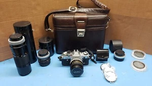 Canon AE-1 35mm SLR Film Camera, 4 FD Lens, Macros, Polarizers, Filters, Flash - Picture 1 of 24
