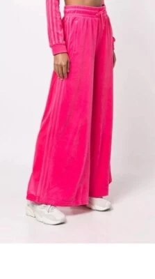 $130 Adidas X JEREMY SCOTT VELOUR PANTALÓN DE CHÁNDAL Mujer L Rosa Solar Foto 1 de 4