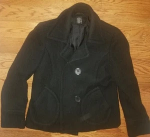 Chaqueta de chaquetón negra Mossimo de lana para mujer talla pequeña - Imagen 1 de 5