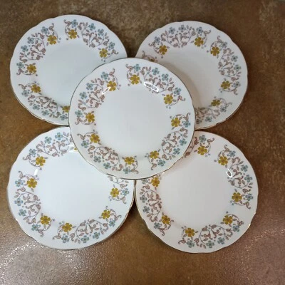 Vintage Set of Five 1960s,  Sutherland Bone China, 15.5cm, Floral Side Plates - Image 1 of 4