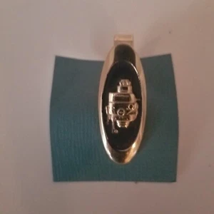 Vintage Small Engine Tie Clasp Clip, Robbins Co. Attleboro, New - Picture 1 of 8