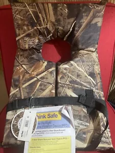 Fishing boating Realtree Max 5 Camo PFD Life Jacket Type II Exxel Outdoors (4) - Picture 1 of 5