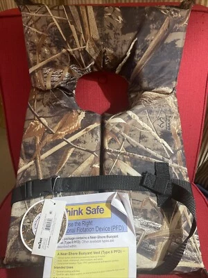 Fishing boating Realtree Max 5 Camo PFD Life Jacket Type II Exxel Outdoors (4) - Image 1 of 4
