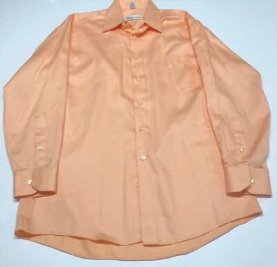 Camisa de Vestir Geoffrey Beene Para Hombre Talla M Algodón Melocotón Poli Sin Arrugas Foto 1 de 4