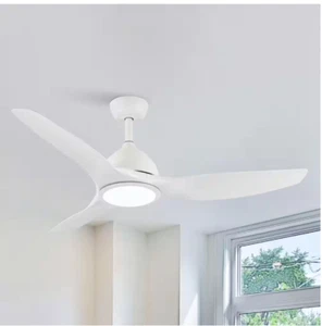 Vaczon 52" Integrated LED Indoor Ceiling Fan Matte White 3 Blade / Light Remote - Picture 1 of 12