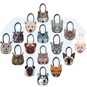 Bolso de Compras Cara de Animal Bolso de Hombro Pug Gato Búho Zorro 3D Moda Lindo - Imagen 1 de 21
