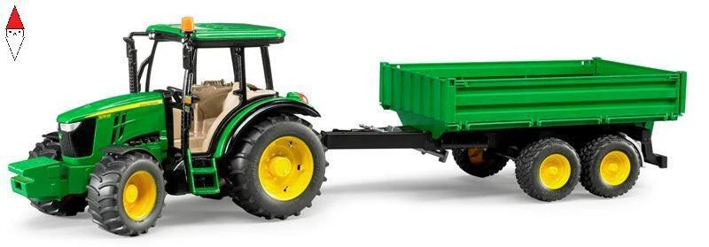 MODELLINO BRUDER JOHN DEERE 5115M CON RIMORCHIO - Immagine 1 di 1