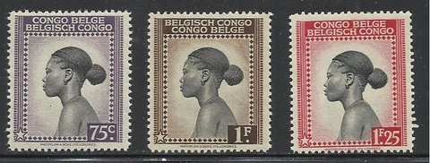 Belgian Congo - 1942 3v. Mint Never Hinged Cover