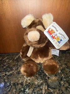 Animal Junction Russ Puppy Dog Toy PODGE Fluffy Brown & Beige Stuffed Animal 10" - Picture 1 of 12