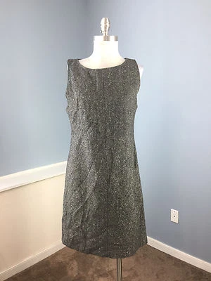 Vestido recto LL Bean gris carbón M 8 p todo lana usado en excelente estado carrera informal imperio trabajo Foto 1 de 4