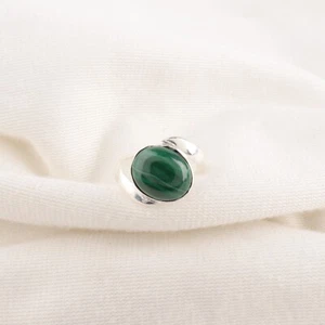 Malachite Gemstone 925 Sterling Silver Ring Handmade Jewelry Gift For Women - Picture 1 of 3