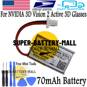 USPS 3.7V 70mAh 0.26Wh Repair Battery for NVIDIA 3D Vision 2