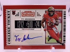 Ty Johnson 2019 Panini Contenders Draft Picks College Ticket Autograph