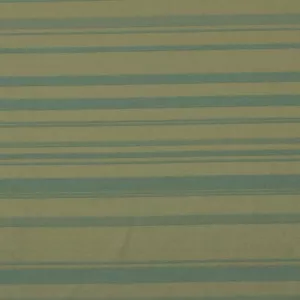 SATEEN STRIPE AQUA GOLD FURNITURE UPHOLSTERY RAILROADED FABRIC BY YARD 55"W - Picture 1 of 5