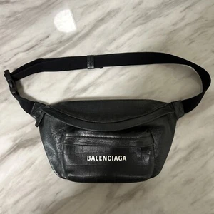 Balenciaga Everyday Body Bag Black Brand Logo White Letters 💯Authentic (Read) - Picture 1 of 11
