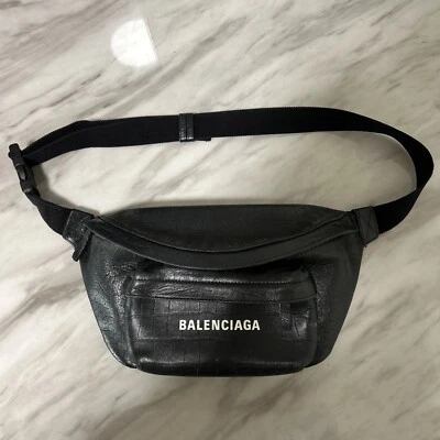 Balenciaga Everyday Body Bag Black Brand Logo White Letters 💯Authentic (Read) - Image 1 of 4