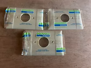 Sierra Rundloch Wandplatte Steckdose Abdeckung Elfenbein Gerippt Übergröße Jumbo Posten 3 Vintage - Bild 1 von 24