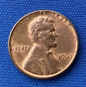1967 Lincoln Penny Error "L" On Rim and Top Rim thinner--FREE Shipping - Picture 1 of 7