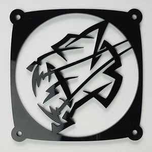 Tribal Wolf Head 3mm Acrylic Fan Grill Cover Modding PC 120mm - Zdjęcie 1 z 5