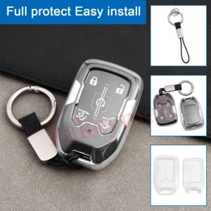For GMC Yukon Terrain Acadia Chevy Silverado Car Key Fob Case Cover Key Chain - Picture 1 of 8