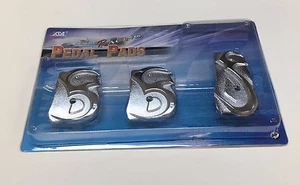 3PC SET SILVER BRAKE GAS CLUTCH RACING PEDAL PADS MANUAL TRANSMISSION PDL- 8531 - Picture 1 of 5