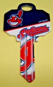 ⚾ RARE LOGO CLEVELAND INDIANS MLB House uncut Key Blank Schlage SC1 KEY WAY ⚾ - Picture 1 of 2