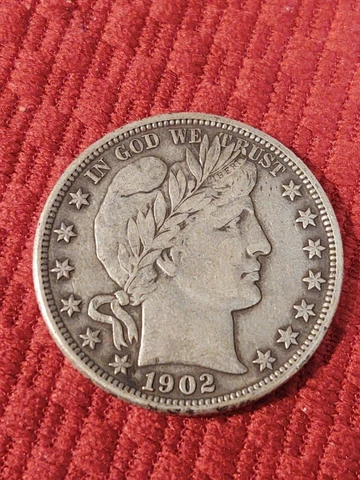1902-O Barber Silver 50C - High VF/Low XF Range-Natural/Original Album Toning+++ Cover