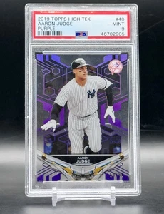 2019 Topps High Tek - Aaron Judge #40 viola /99 PSA 9 Yankees RARO SP LOW POP - Foto 1 di 3