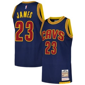 Para hombres Mitchell & Ness LeBron James Navy Cleveland Cavaliers 2015/16 madera dura - Imagen 1 de 3
