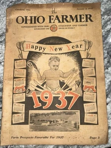 THE OHIO FARMER MAGAZINE NEWSPAPER Jan. 2,  1937 Ad's: Vicks Vaporub, John Deere - Picture 1 of 9