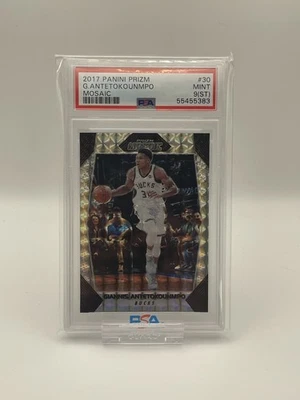 PSA 9 - 2017-18 Panini Prizm Mosaic - Giannis Antetokounmpo #30 - Image 1 of 2
