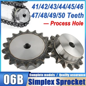 06B Simplex Chain Sprocket 41/42/43/44/45-50Teeth Premium Sprockets Process Hole - Picture 1 of 24